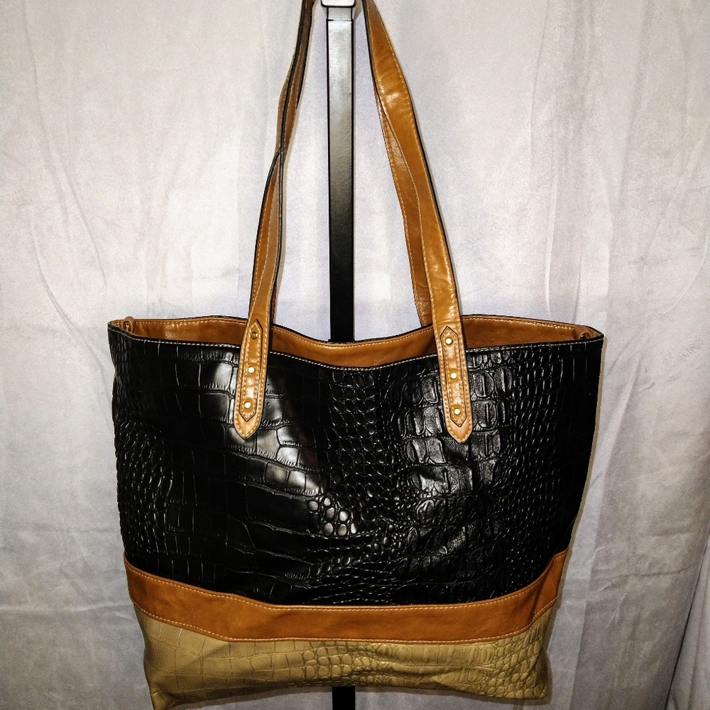 Women's Tricolored Animal Print Tote Bag NEW